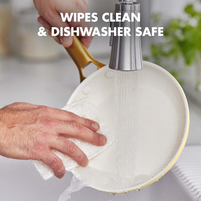 Набір сковорідок GreenPan Hartelox з антипригарним покриттям Ceramic, 25.4 см та 30.5 см, золотий ручка, без PFAS, придатні для миття в посудомийній машині, для духовки, колір Sunrise Yellow