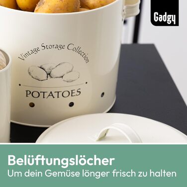 Набір контейнерів для зберігання картоплі, цибулі та часнику Gadgy | 3 шт. | Сільський стиль