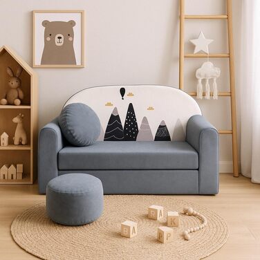 Дитяче крісло-диван 3в1 з функцією ліжка для дівчаток та хлопчиків. Крісло-мішок, дитяче ліжко, крісло-трансформер для дитячої кімнати (Ax2)