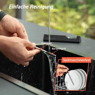 Термометр для м'яса COSORI Smart - бездротовий, Bluetooth, для фритюрниці, приготування на грилі та духовці, чорний