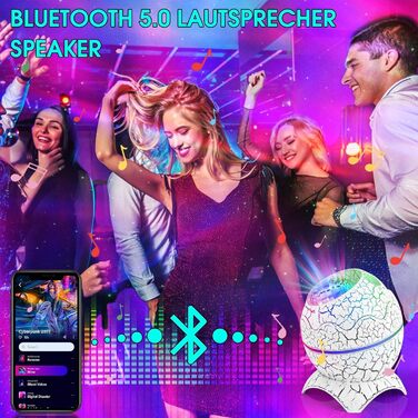 Проєктор зоряного неба LED Sternenhimmel з Bluetooth, нічник-планетарій з пультом, ефекти північного сяйва, білий шум, для дітей та дорослих