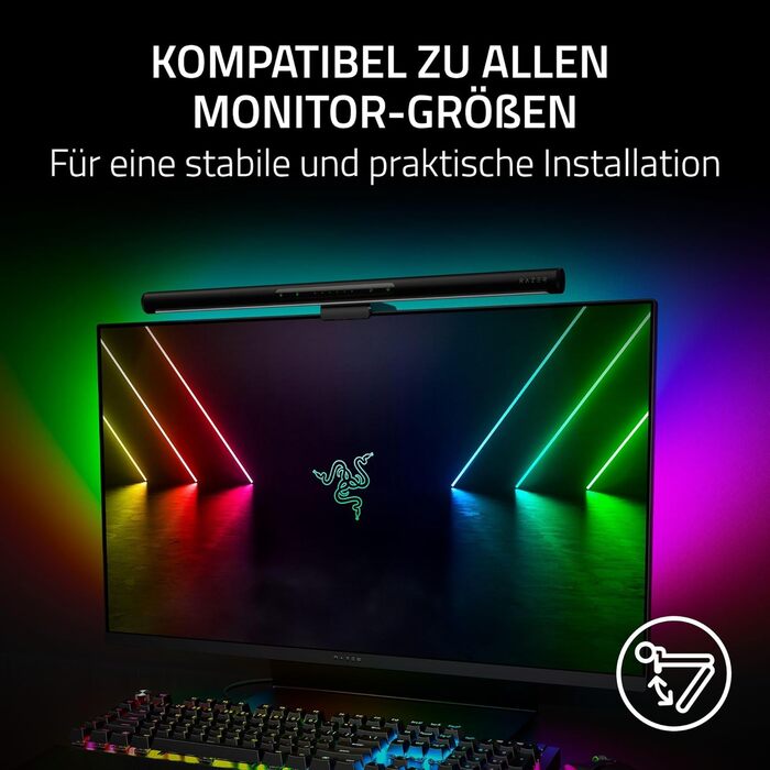 Razer Aether: Світлодіодна стрічка для монітора з RGB підсвічуванням - Чорний
