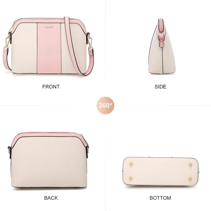 LOVEVOOK Набір сумок для жінок: гаманець, сумка через плече, сумка з ручкою, 3 шт., рожевий Y