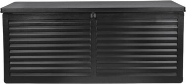 Універсальний садовий ящик-скриня Columba 490 л з кришкою - вуличний шафа, лавка зі зберіганням, контейнер для подушок, садовий будиночок, ящик для інструментів - чорний
