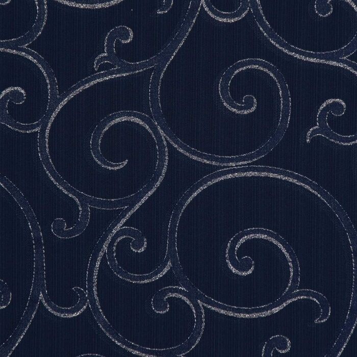 Наволочка з орнаментом темно-синій срібло 80x80см