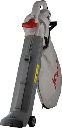 IKRA 74204030 Електричний 3-в-1: пилосос для листя, повітродувка, подрібнювач листя IBV 2800 E, об'єм контейнера 45л, швидкість повітря 275 км/год, 2800 Вт, 230 В, сірий/червоний/чорний