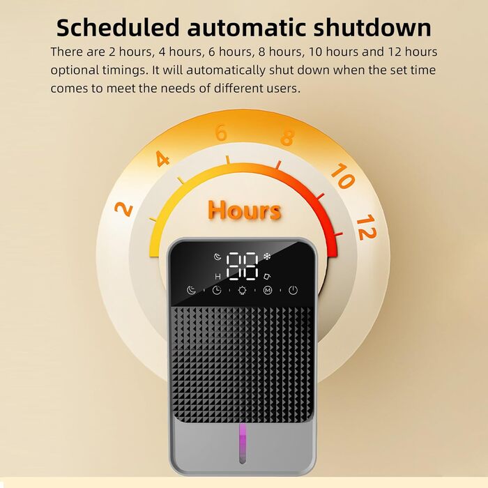 Зволожувач повітря Irishom з цифровим дисплеєм, автоматичною функцією відтавання, 2 режимами зволоження, 6 таймерами, індикатором повного бака, кольоровою нічником, знімним баком 1200 мл