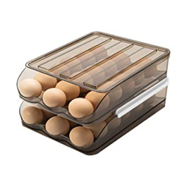 Коробка для яєць Ящики для зберігання яєць Холодильник двошаровий вміщує 36 яєць з кришкою Контейнер для яєць для холодильника