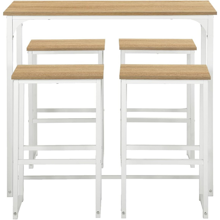 Набір кухонних меблів: стіл та 4 табурети з дуба для кухні та бару