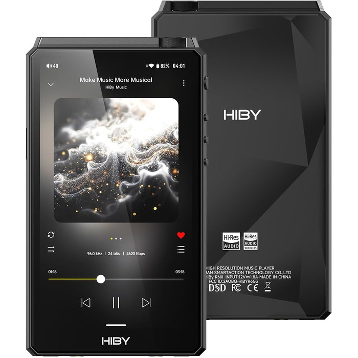 Плеєр HiBy R6III 2025 DAP Hi-Res Audio, клас A & AB, Android 12, Bluetooth 5.0, Wi-Fi, 64ГБ + 2ТБ, портативний аудіопрогравач