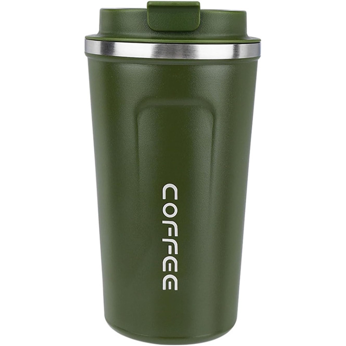 ERBO Термокружка для кави з нержавіючої сталі, 380 мл, 2 шт. (білий + рожевий) + 510 мл (зелений)