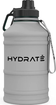 Герметична пляшка для води HYDRATE 1,3 л з ремінцем сіра