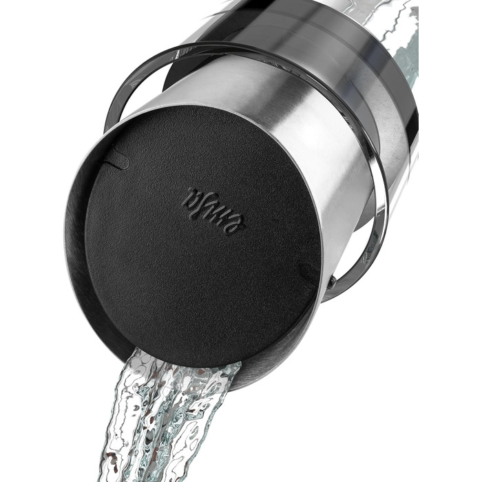 Емса Flow - термоджезва з нержавіючої сталі та скла, 1 л, 14x14x30 см | Зберігає холод до 4 годин | Емса