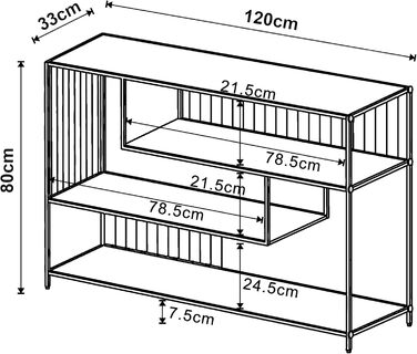 Консольний стіл Oxelsund 120x33x80 см Індустріальний Стиль Метал Чорний