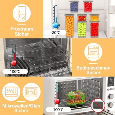 Набір контейнерів для зберігання продуктів 18 шт. з кришкою, герметичні, для кухні, антрацит (до 2,5л)