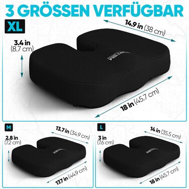 FORTEM Подушка для сидіння на офісне крісло, комп'ютерне крісло, автомобільне крісло. З Memory Foam, нековзна, велика (червона сітчаста тканина, extra large)
