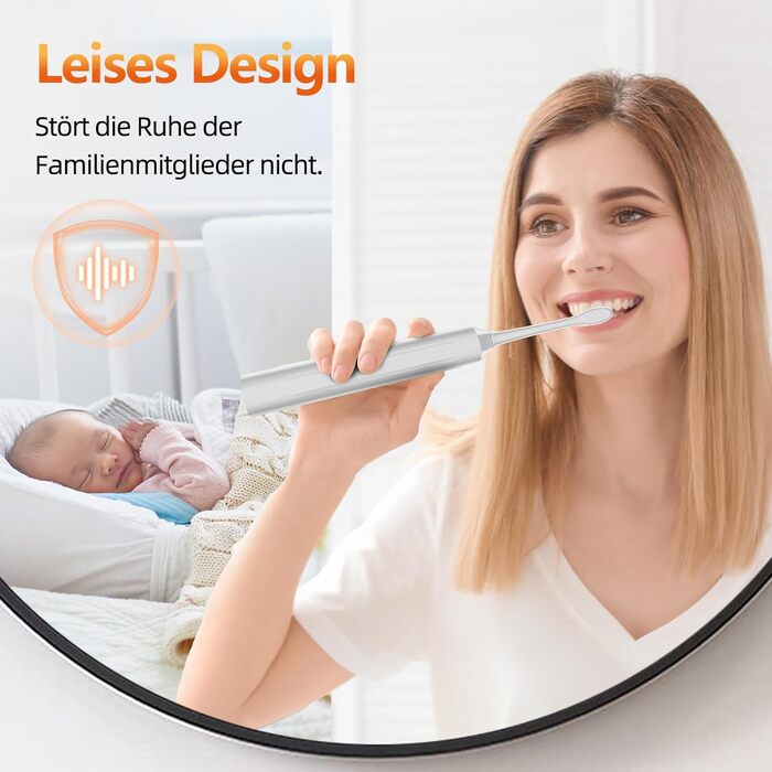 Електрична звукова зубна щітка Ritter Weisse з 5 режимами, таймером та акумулятором на 90 днів