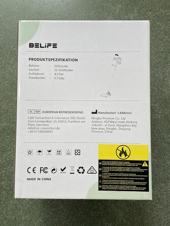 Акумуляторний пилосос Belife, 45000 Па/550 Вт, час роботи 45 хв, безщітковий, LED-дисплей, 6-в-1 для шерсті домашніх тварин, підлоги, килима