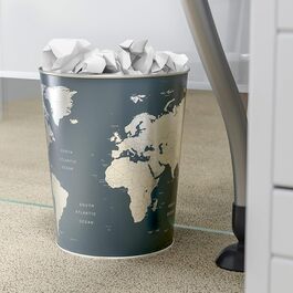 Кошик для сміття Balvi карта світу 20 л 26x22x17,7 см сірий