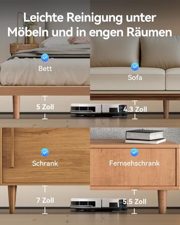 Робот-пилосос Tesvor S8 Pro з функцією миття - 8000Pa, LiDAR-навігація, 240 хв роботи, керування через додаток/Alexa, для прибирання шерсті тварин, килимів та твердих підлог (M2)