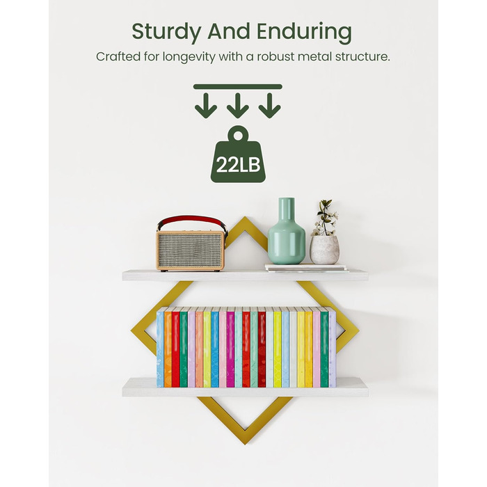 Набір плаваючих полиць Wandregal ER-Set (2 шт.) коричнево-чорного кольору для вітальні, спальні, кухні, офісу в стилі рустик DTBJ01PBF