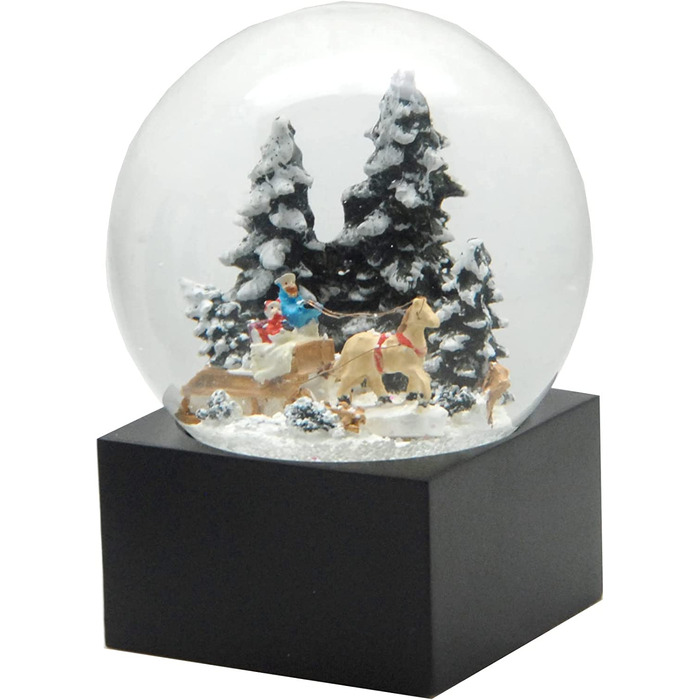 Декоративний шарм Minium Collection 20121 - Снігова Куля, Різдвяний Настрій, Катання на Санках, Ялинка на Підставці, Чорний колір, Pure-Line, діаметр 100 мм