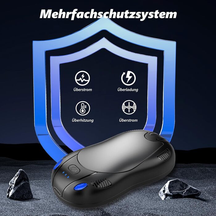 Електричні нагрівачі для рук FANDLISS з магнітом, 10000mAh, 2 шт. - нагрів з обох сторін, USB, 3 режими, для активного відпочинку, подарунок