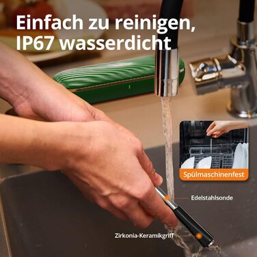Бездротовий термометр для м'яса з Bluetooth, дальність 150м, IP67, з рецептами, для приготування, гриля та BBQ, INT-11XB