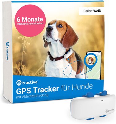 Тяговий GPS-трекер для собак, включаючи преміум-підписка на 6 місяців. Рекомендовано Мартіном Рюттером. Відстеження в реальному часі з необмеженим діапазоном (білий) One Size
