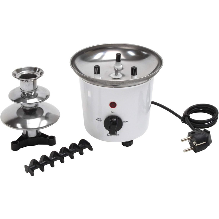 Шоколадний фонтан 14 см, 60 Вт, білий/сріблястий