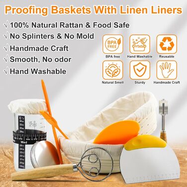 Набір для випікання хліба з закваскою: форма для хліба, силіконовий скребок, скляний контейнер для закваски