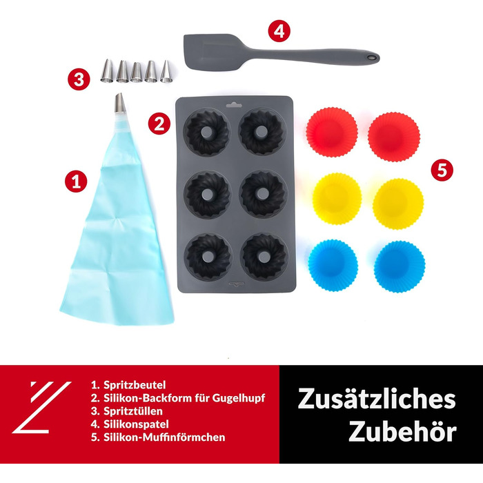 Кухонна машина Lehmann 3-в-1: міксер, м'ясорубка, соковитискач, 3000W, з планетарним міксуванням, комплект для ковбас, для мафінів та випічки, червона