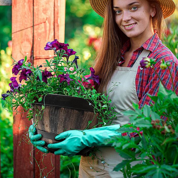 Набір горщиків для квітів Plant Planters: 4 шт., 23 см, пластик, з дренажем, для дому та саду