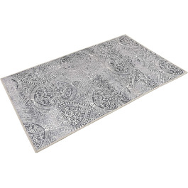Домашній килимок для ванної, килимок для ванної, нековзний і миється, вінтажний, Louis (60 x 100 см, сірий) сірий 60 x 100 см