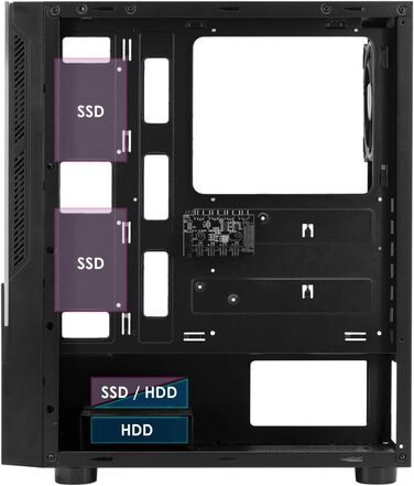 Корпус для ПК EMPIRE GAMING Spartan ARGB ATX із LED-підсвіткою, бічною скляною дверцятами та 120 мм RGB вентилятором