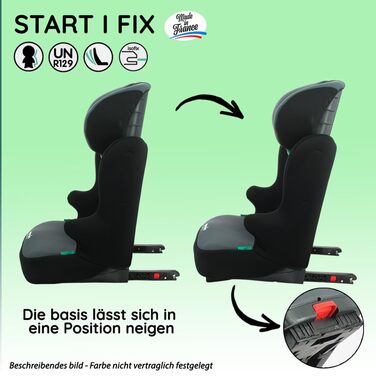 Автокрісло-бустер Isofix START I FIX 106-140 см R129 i-Size - Для дітей від 5 до 10 років - Регульований по висоті підголівник - Поворотна основа (Автомобілі)