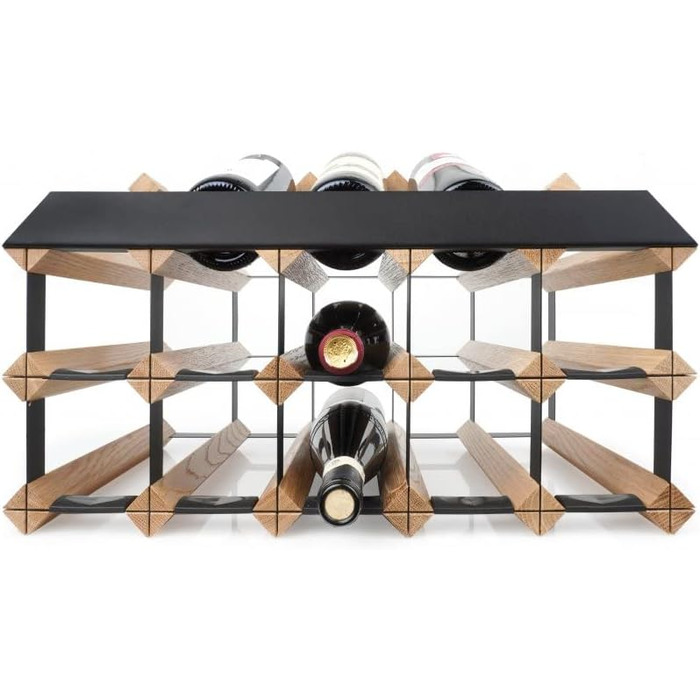 Стильна полиця для вина RAXI™ Show Premium з дуба на 2 пляшки, розкішний дизайн