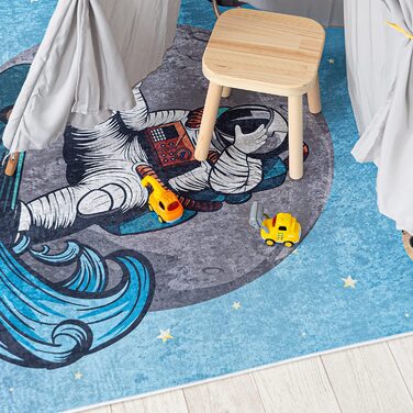 Килимок для дитячої кімнати в Мазовії нековзний-миється при температурі до 30 градусів-планетарний космічний дитячий килим з коротким ворсом килим для дітей