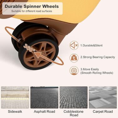 Валіза на колесах KONO з ABS-пластику, 75 x 48 x 29 см, з TSA-замком, білий колір, з косметичкою, ручна поклажа