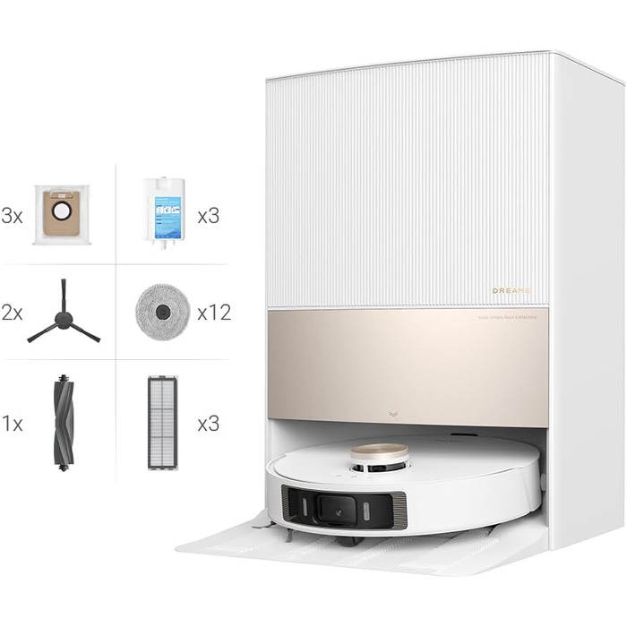 Робот-пилосос Dreame L20 Ultra Complete з миючим модулем, 10000Pa, LiDAR, функція самостійного миття та сушіння, самостійне порожнення та поповнення, 10,5 мм підйом мопа