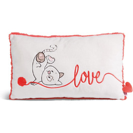 Подушка Cat Love 43x25см біла - екологічна м'яка подушка для дітей та любителів м'яких іграшок, ідеально підходить для дому, дитячого садка або в дорозі, 49415