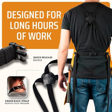 Фартух кухонний Asaya для жінок та чоловіків + рушник та відкривачка для пляшок – 284 мл, канвас (помаранчевий/червоний, зигзаг (Sunset Chevron))