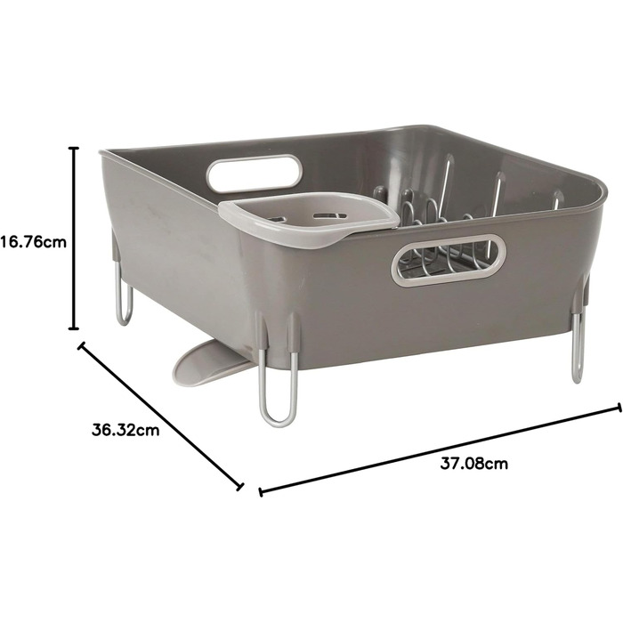Сушарка для посуду Simplehuman KT1104 компактна, пластикова, сіра - 5 років гарантії