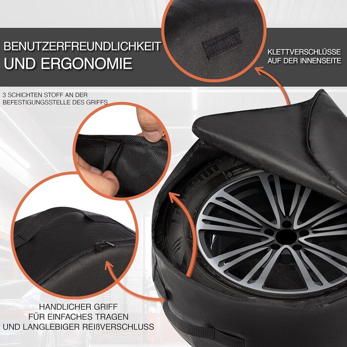 Набір чохлів для шин 4 шт. - Водонепроникні та міцні чохли для зберігання автошин (XXXL)