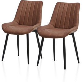 Тумба/стілець TUKAILAI для обідньої кімнати, 2 шт., штучна шкіра, коричневий, до 150 кг, для кухні та вітальні