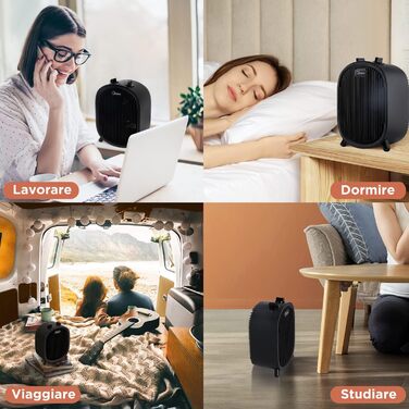 Обігрівач керамічний Midea NF20-20ABE 2000W, для дому, портативний, чорний