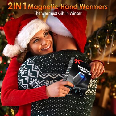 Електричні грілки для рук YAZDEKY 2 шт. - подарунок для чоловіків, 6000mAh, акумуляторні, чорні
