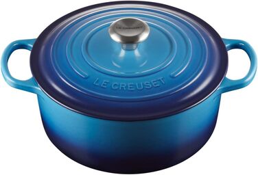 Каструля чавунна Le Creuset Signature, 4,2 л, 26 см, Лазурна, для всіх типів плит включаючи індукційну