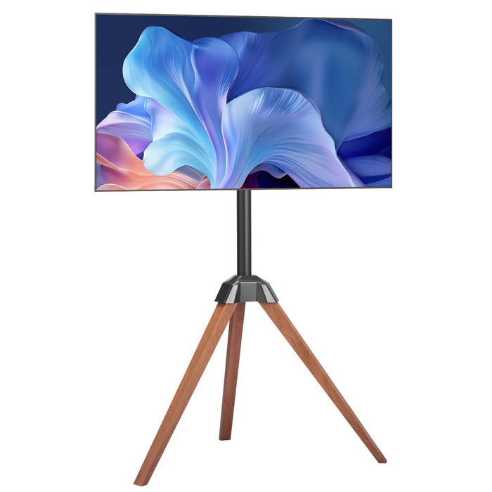 Підставка для телевізора VEVOR з регулюванням на 18° для плоских та вигнутих телевізорів (1016-1651 мм), до 45 кг, дерев'яні ніжки, для спальні, вітальні, студії