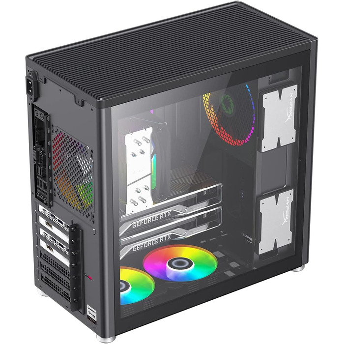 Ігровий корпус GameMax Spark Pro Cube ATX з двома загартованими скляними панелями, USB 3.0, Type-C, чорний